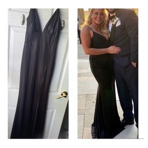 Windsor Black V Cut Dress